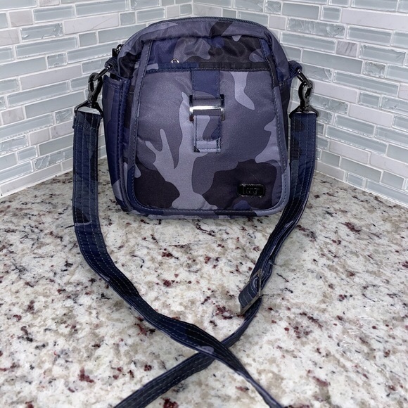 lug Handbags - LUG-Purple & Gray Metal Nylon Camo Crossbody Bag